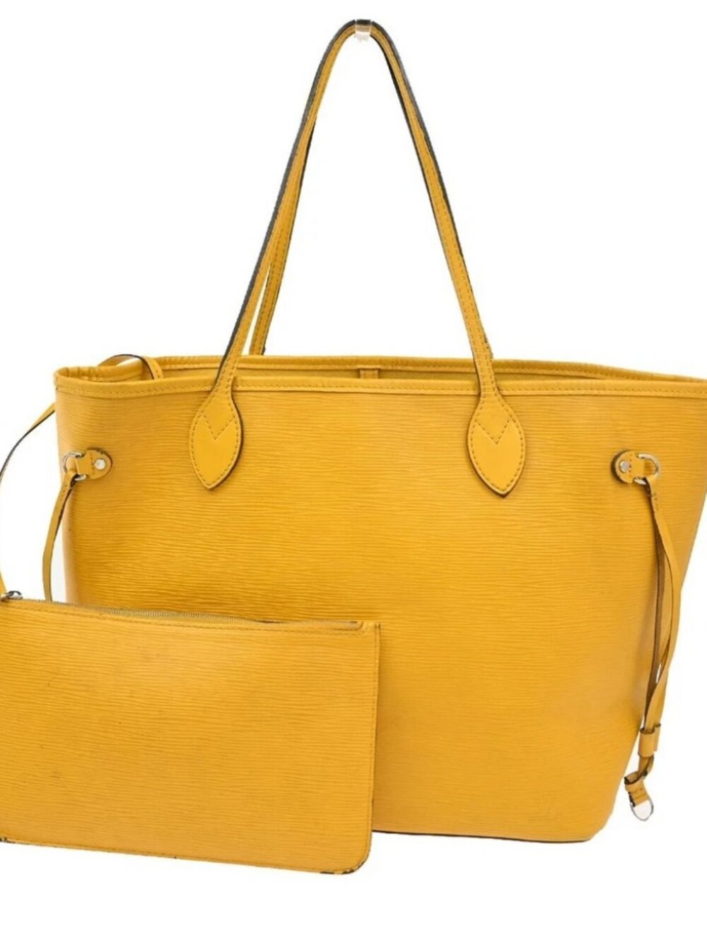 LOUIS VUITTON Neverfull MM Shoulder Tote Bag Epi Leather Yellow
